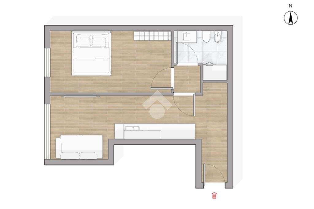 Two-room apartment Muzio attendolo detto sforza, Milano (neighborhood Vigentino) - floor plans 1
