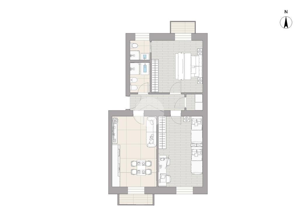 Three-room apartment Via Angelo Inganni, Milano (neighborhood Inganni) - floor plans 1