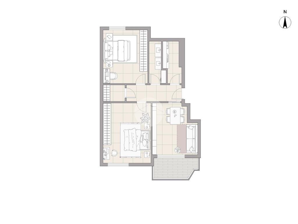 One-room apartment Via Giambellino, Milano (neighborhood Giambellino) - floor plans 1