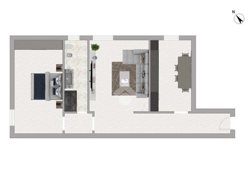 Bilocale Viale Lombardia, Rescaldina - planimetria 1