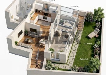Pianta 3D - Villa a Schiera Via dei Gelsi
 
187/189, Anzio - foto 63