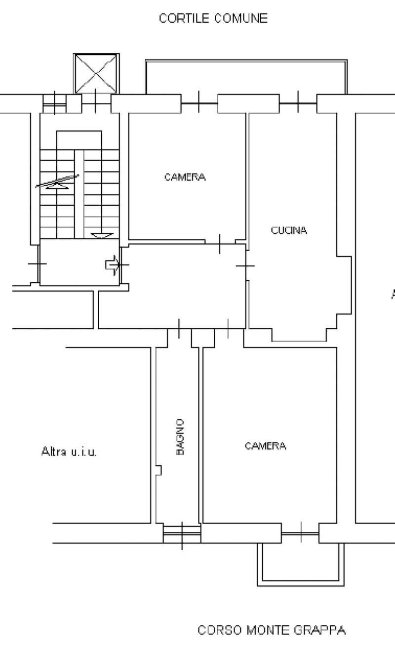 PLANIMETRIA APPARTAMENTO - Trilocale corso MONTE GRAPPA, 66, Torino (zona Parella) - planimetria 1