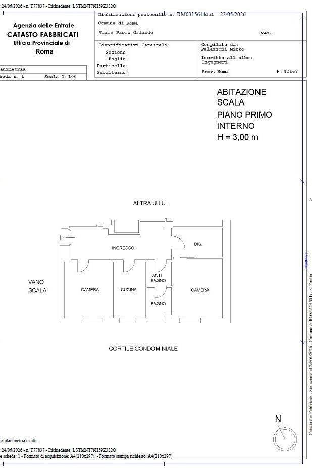 Appartamento viale Paolo Orlando, Roma (zona Lido di Ostia) - planimetria 1