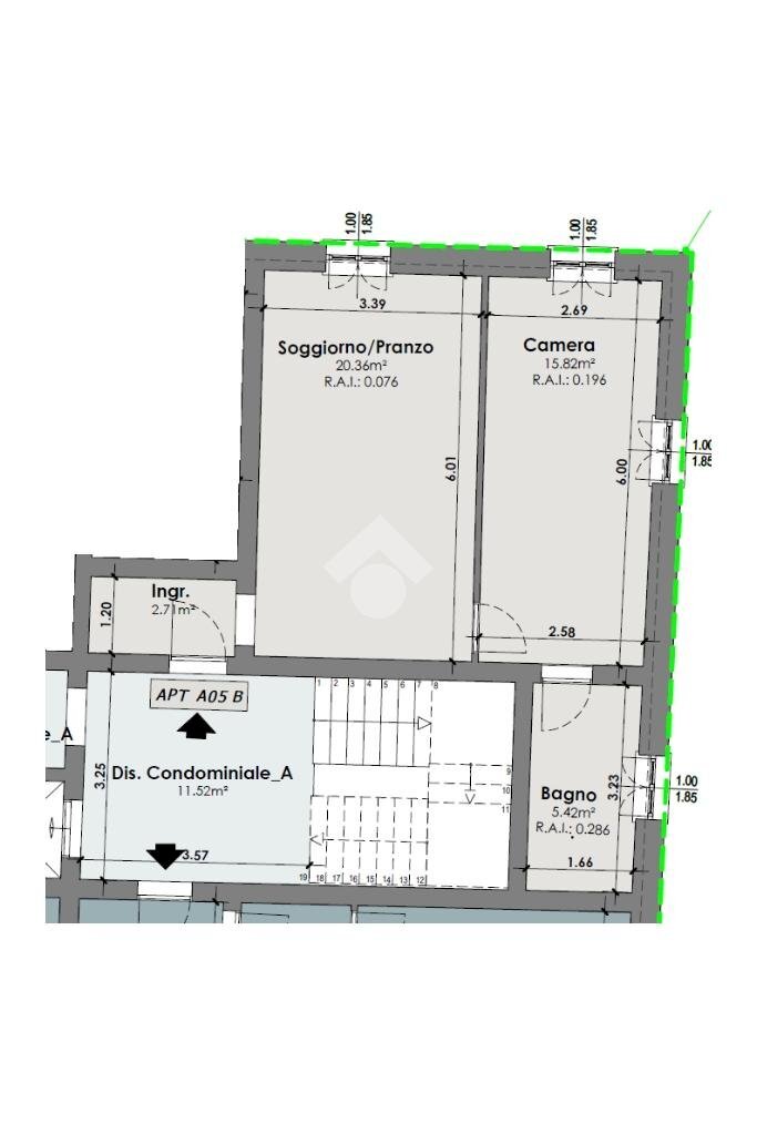 Two-room apartment Piazza della Repubblica, Castelfranco Emilia - floor plans 1