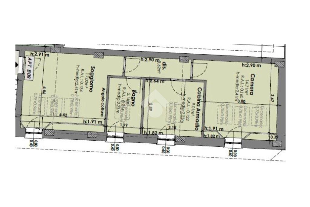 Three-room apartment Piazza della Repubblica, Castelfranco Emilia - floor plans 1