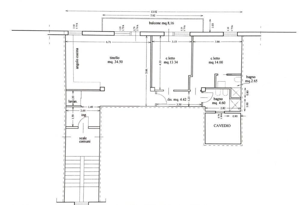 Three-room apartment Via Circonvallazione Meridionale, Rimini - floor plans 1