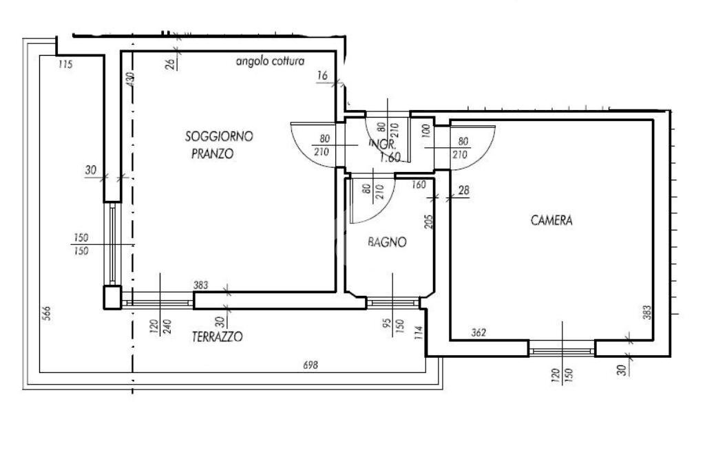 Two-room apartment Viale Giuseppe Giusti, Rimini - floor plans 1
