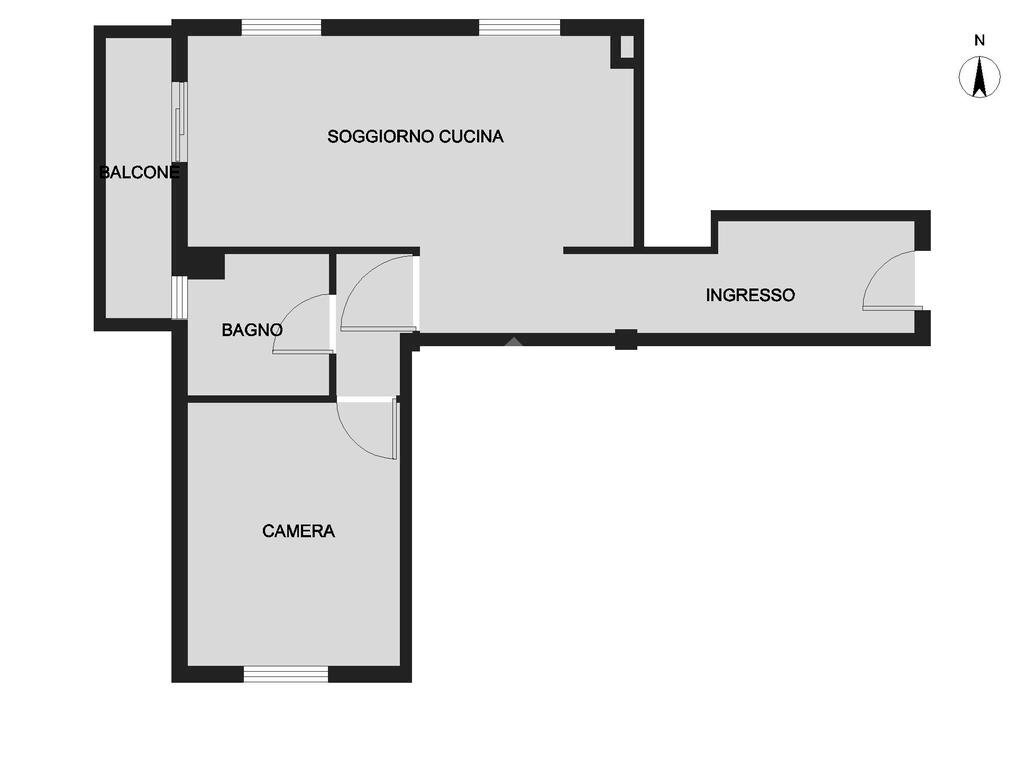 Two-room apartment Via Val d'Ossola, Milano (neighborhood Niguarda) - floor plans 1