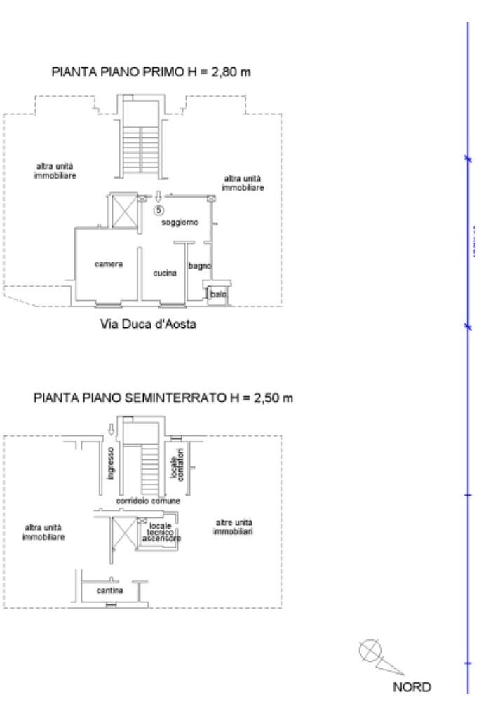 Two-room apartment Via Duca D'Aosta, Asti - floor plans 1