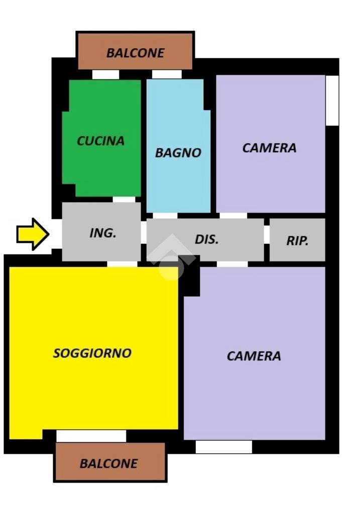 Three-room apartment Via L. da Vinci, Cassano d'Adda - floor plans 1