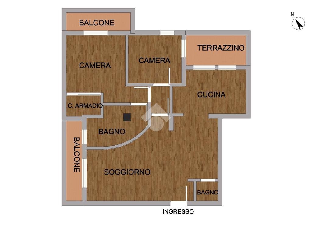 Trilocale Via G. la Pira, Cornaredo - planimetria 1