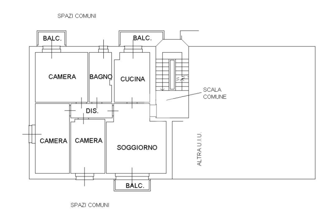 Four-room apartment Via Don Pietro Barberi, Magenta - floor plans 1