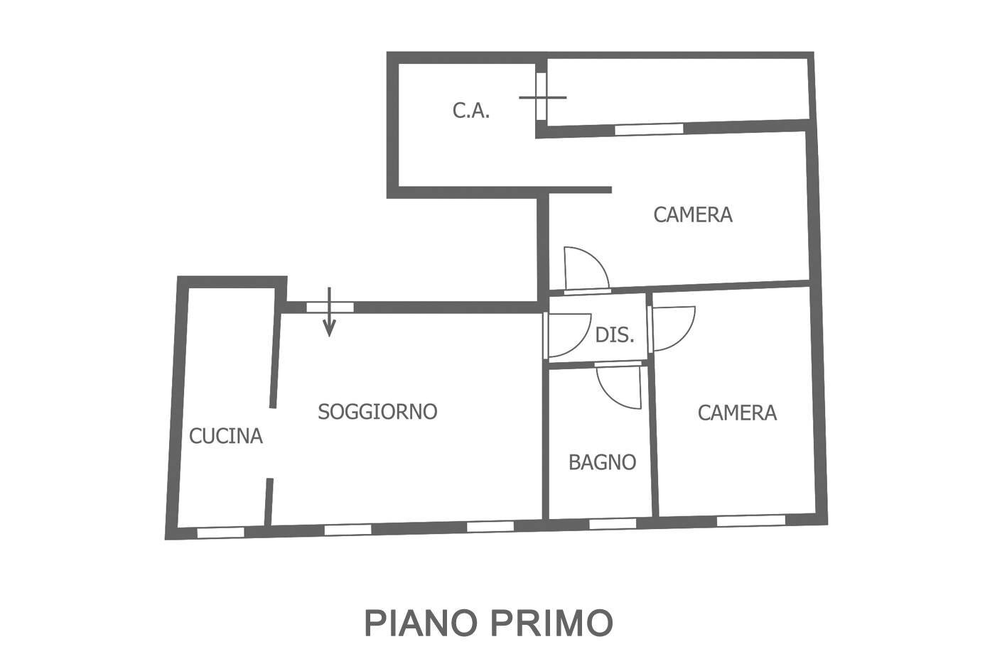 Foto 19 - Trilocale Via Abbati
 
13, Pesaro - planimetria 1