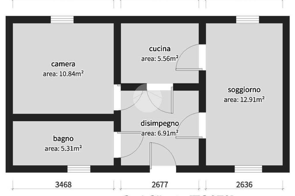 Three-room apartment Via Fabbri, Caselle Torinese - floor plans 1