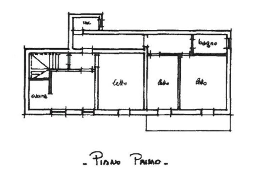 Portion of a house via villa parigi, Montegridolfo - floor plans 1
