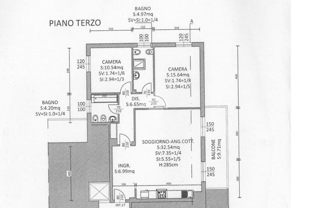 Three-room apartment Via camillo ronzani, Casalecchio di Reno - floor plans 1