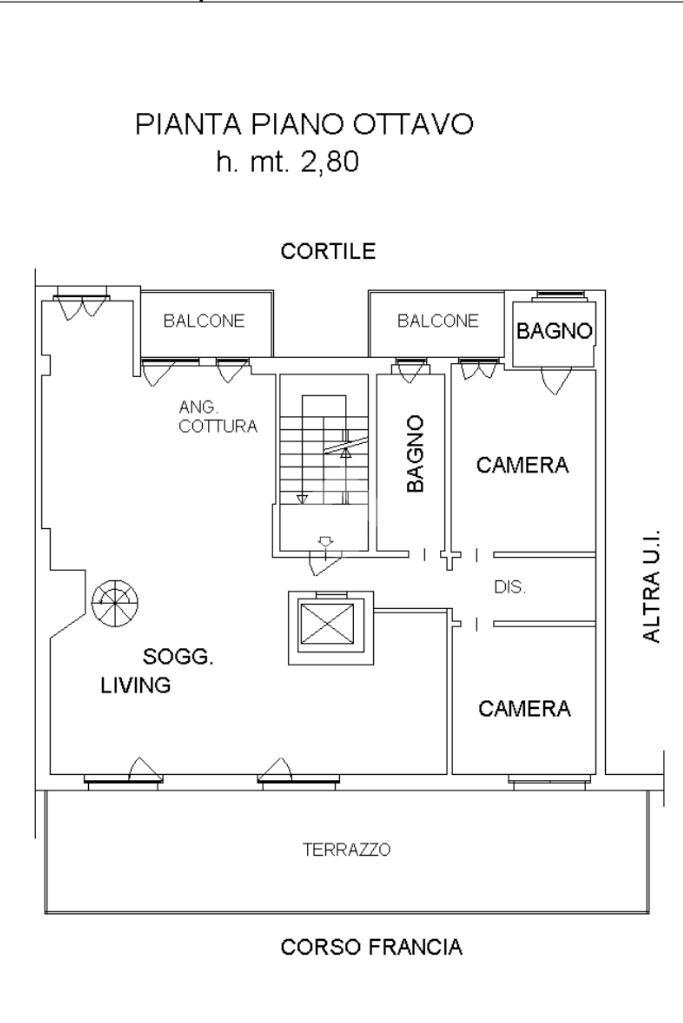 Appartamento C.so Francia, Torino (zona Pozzo Strada) - planimetria 1