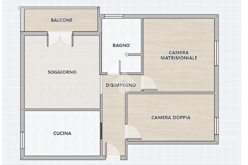 Three-room apartment Via Venezia, Parma (neighborhood San Leonardo) - floor plans 1