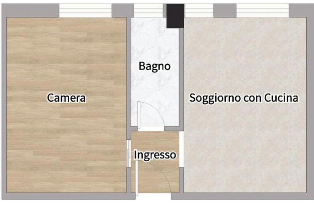 Two-room apartment Via Marazzani, Milano (neighborhood Cimiano) - floor plans 1