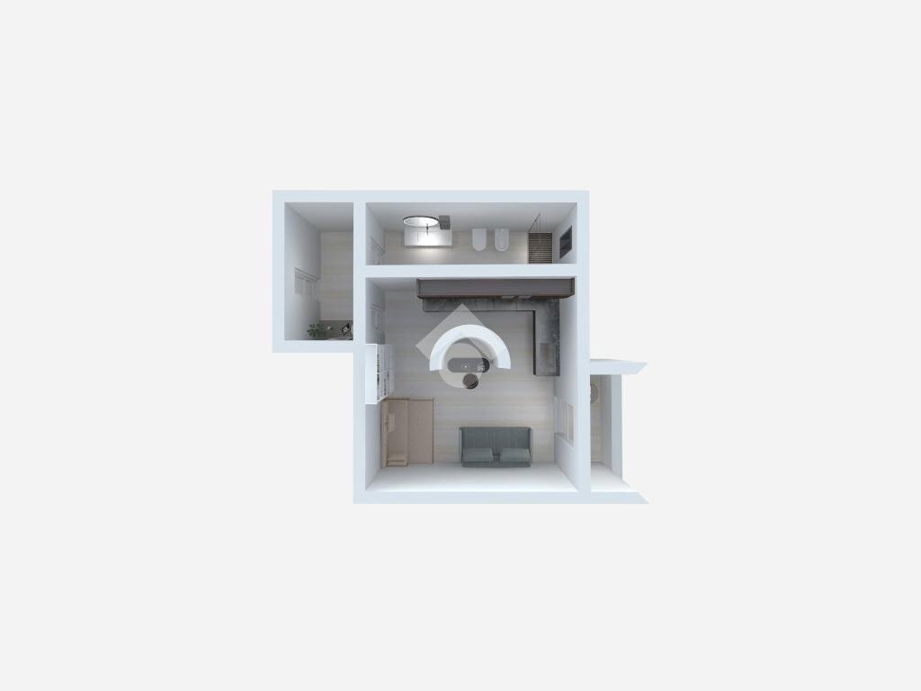 One-room apartment Via Marco D'Agrate, Milano (neighborhood Vigentino) - floor plans 1