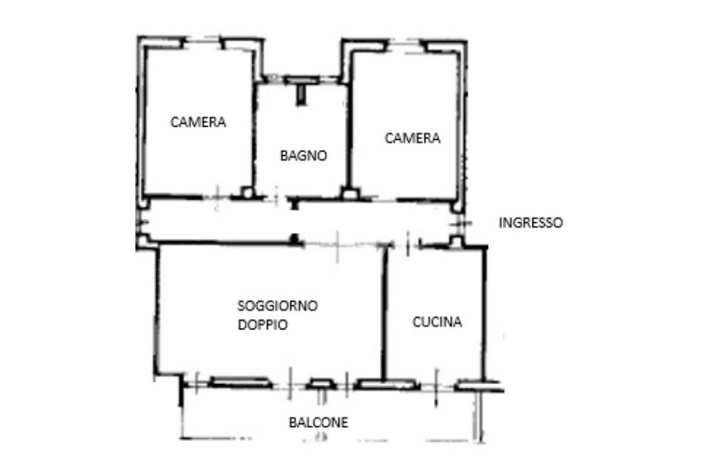 Trilocale Via Privata Carlo Antonio Carlone, Milano (zona Bande Nere) - planimetria 1