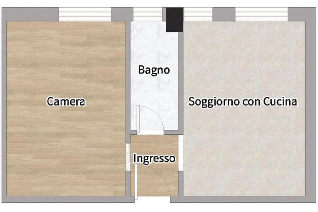 Two-room apartment Via Marazzani, Milano (neighborhood Cimiano) - floor plans 1