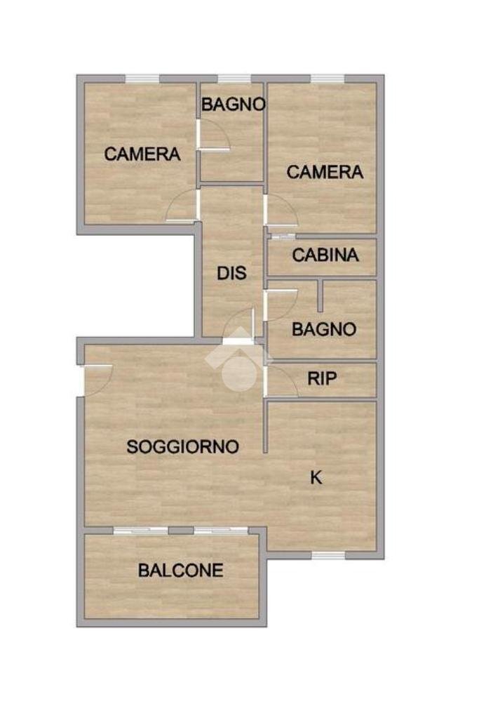 Three-room apartment Via Giacomo Leopardi, San Donato Milanese - floor plans 1