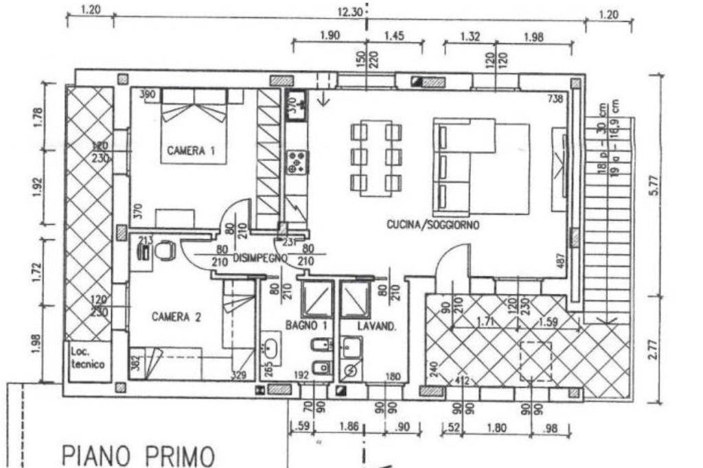 Three-room apartment Via Privata Betulle, Vaprio d'Adda - floor plans 1