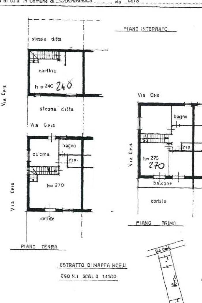 Villa via Ceis, 35, Carmagnola - planimetria 1