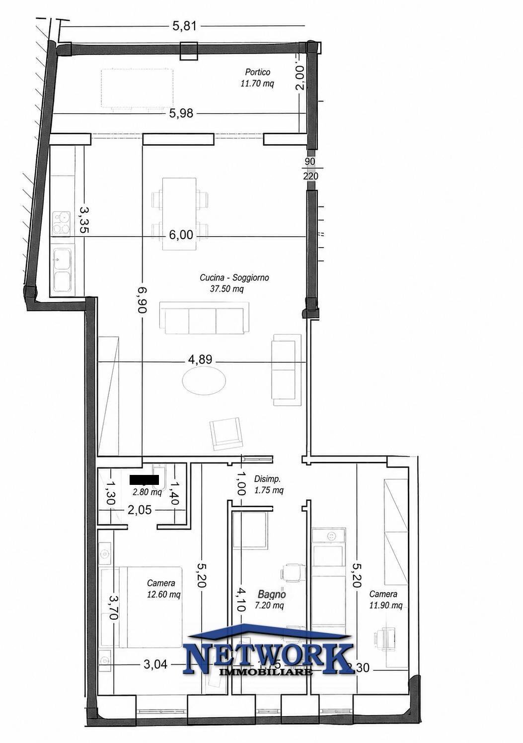 Foto 9 - Trilocale via s. tommaso
 
16, Bedizzole - planimetria 1