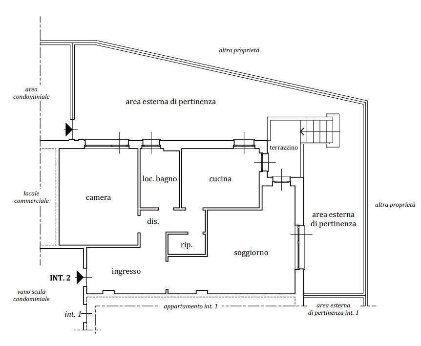 Two-room apartment at auction via Nino Bixio, 306, hamlet San Massimo, Rapallo - floor plans 1
