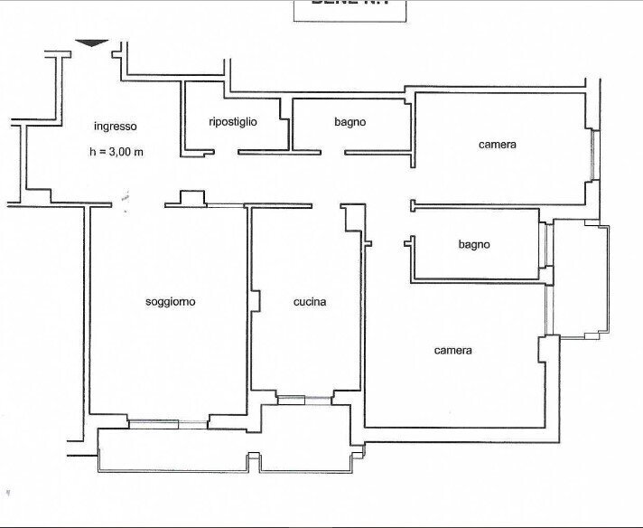 1 - Appartamento all'asta Via Fereggiano 30/7, Genova (zona Marassi) - planimetria 1