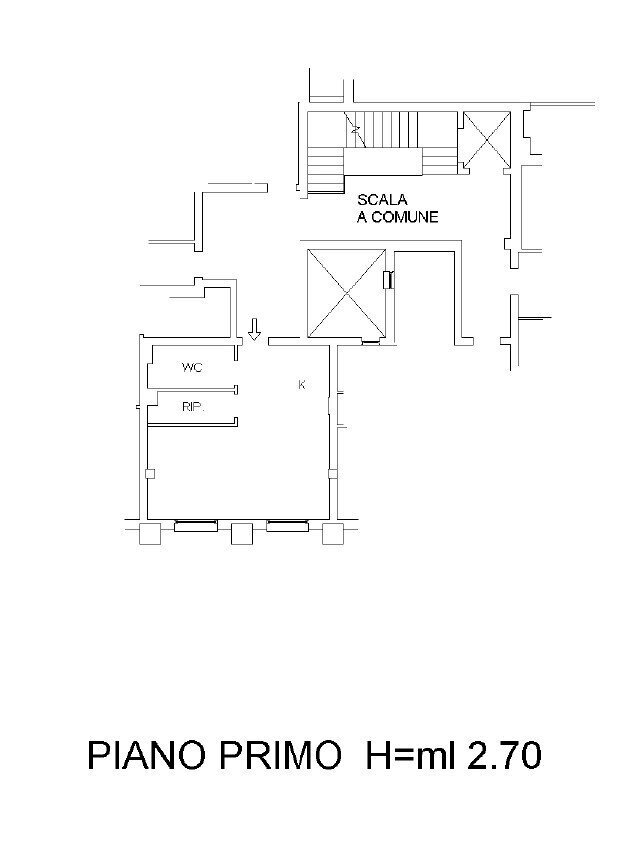 Planimetria - Monolocale Via Luciano Bausi, Firenze (zona Santa Maria Novella) - planimetria 1