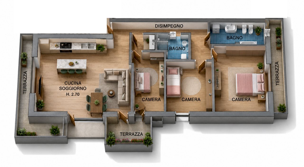 PLN BS-123 - Apartment Cordenons - floor plans 1