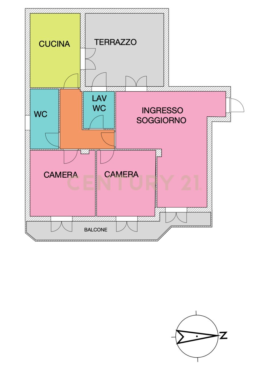 PIANTINA ACI CATENA - Three-room apartment Via Turi D'Agostino 145, Aci Catena - floor plans 1