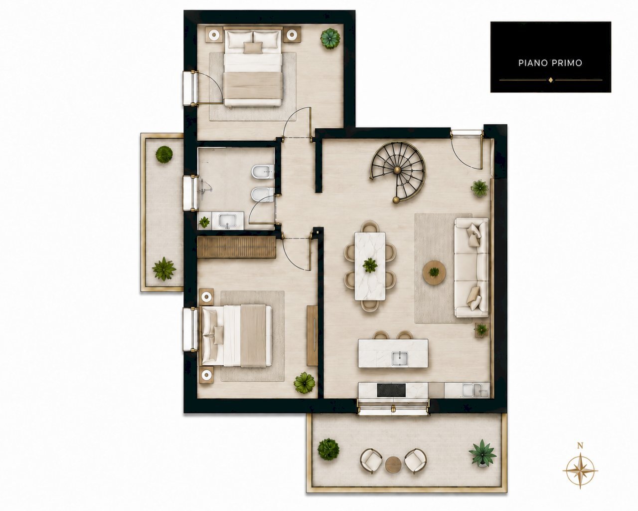 Planimetria Unita 4 - Three-room apartment Via Erbosa, Gatteo - floor plans 1