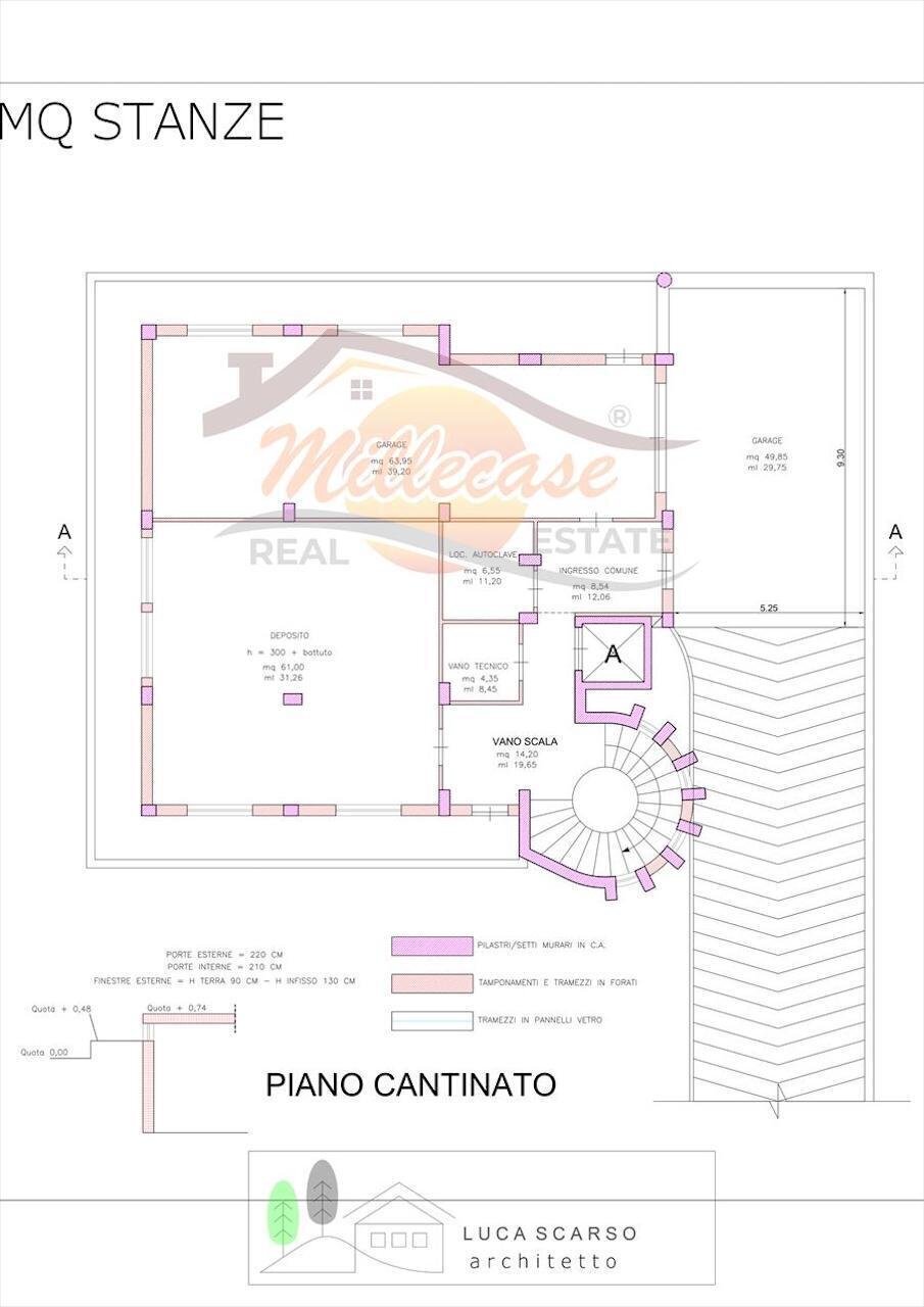 PLANIMETRIA CANTINATO - Office Via Renato Randazzo 1, Siracusa - floor plans 1