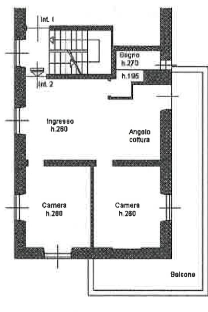 Trilocale Via Barchetta, Genova (zona Bolzaneto) - planimetria 1
