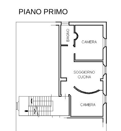 Trilocale via Milliario, 12, Bologna (zona Santa Viola) - planimetria 1