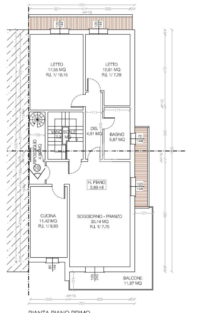 Portion of a house Via M.Ravel, Lugo - floor plans 1