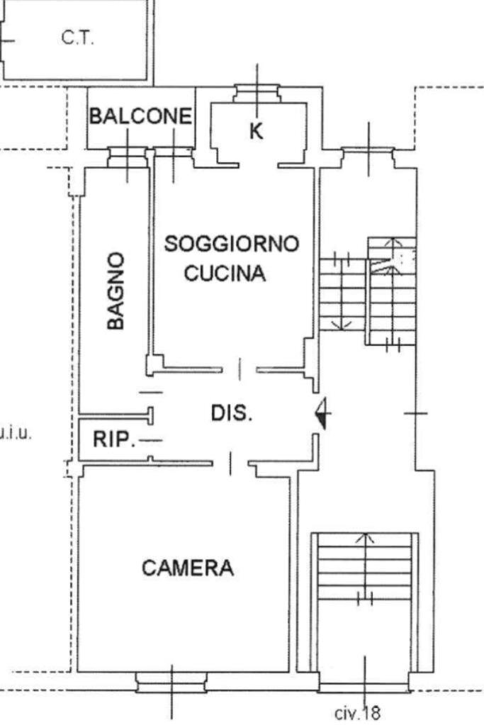 Bilocale Via Papa Giovanni XXIII, Leini - planimetria 1