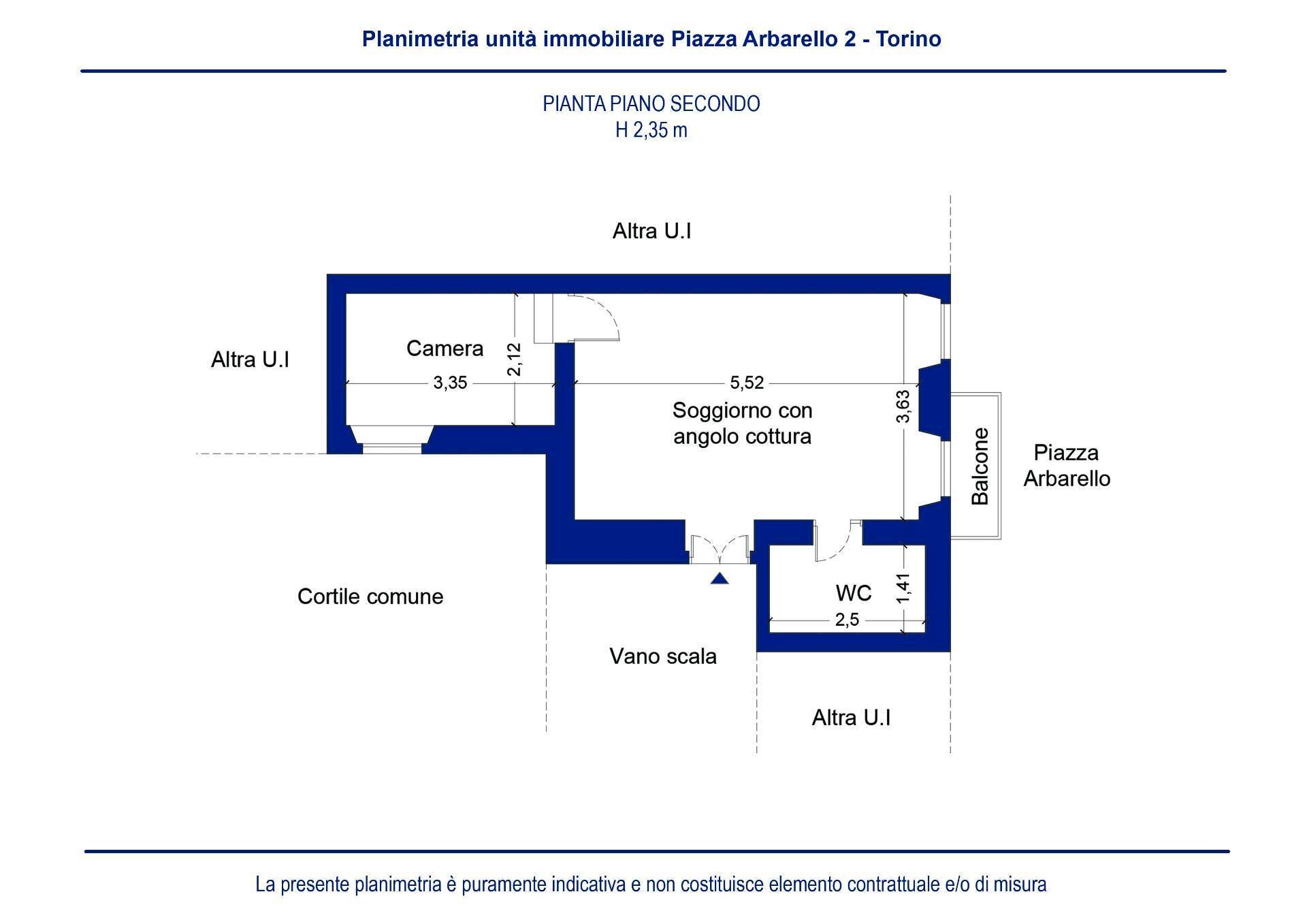 Foto 10 - Bilocale Piazza Arbarello
 
2, Torino - planimetria 1