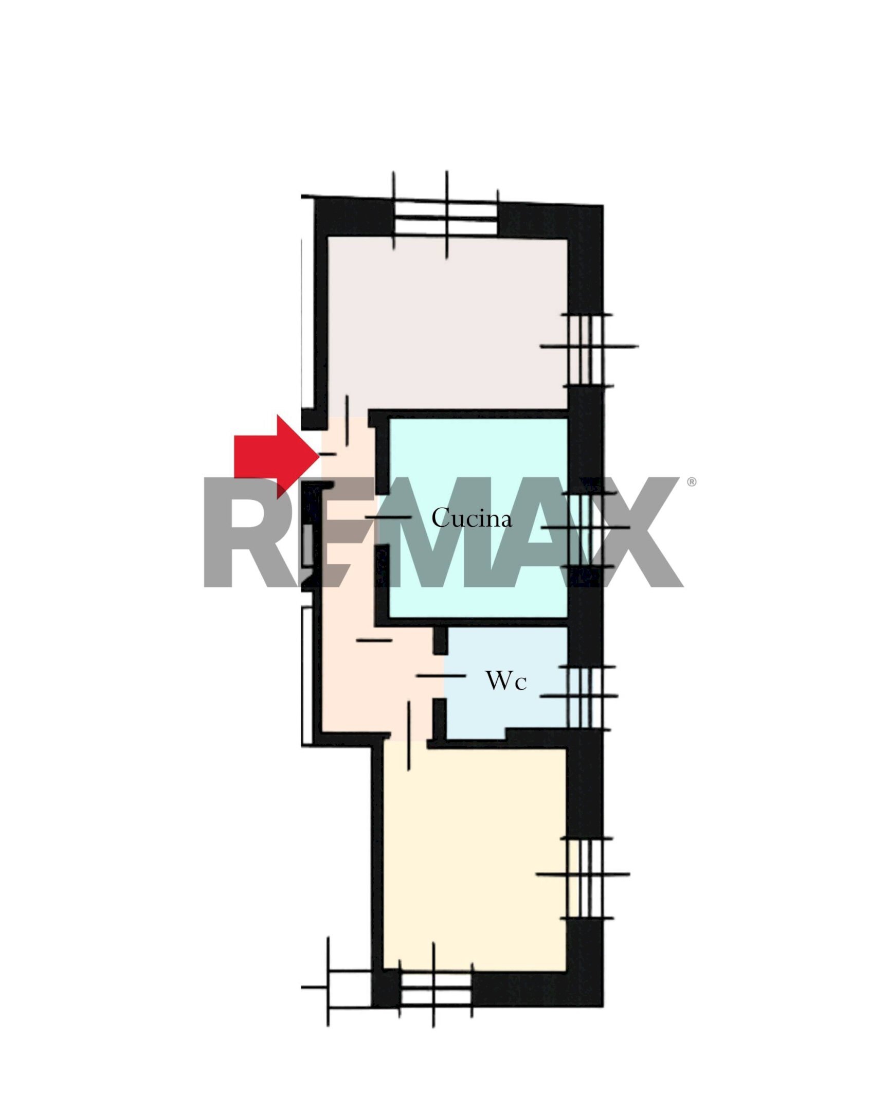 Pianta 2D - Trilocale Via Laurana
 
6, Milano - planimetria 1