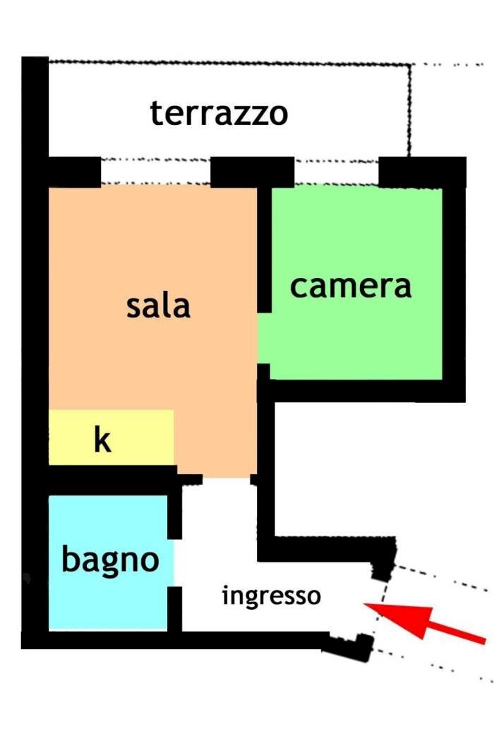 Bilocale strada Privata Serenella, 36, Sanremo - planimetria 1
