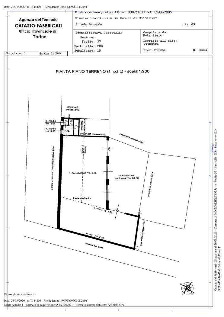 Shed strada Barauda, 69, Moncalieri - floor plans 1
