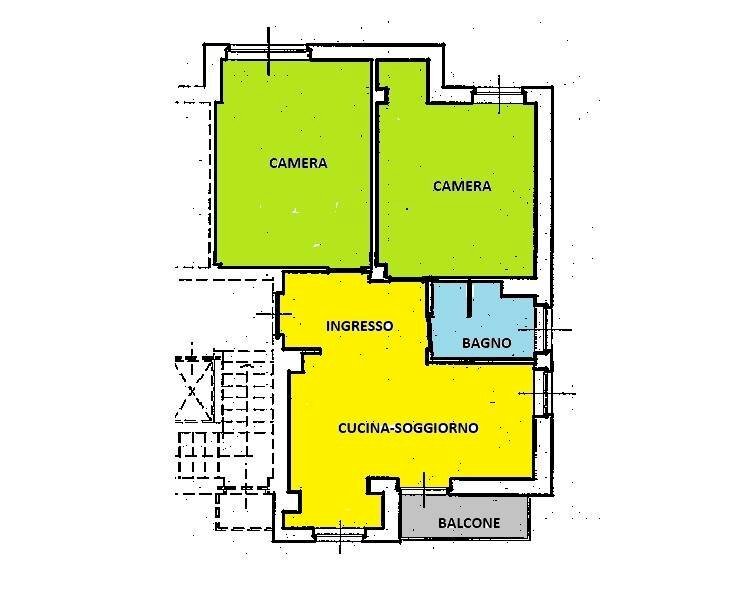 Three-room apartment Cuneo (neighborhood Centro) - floor plans 1