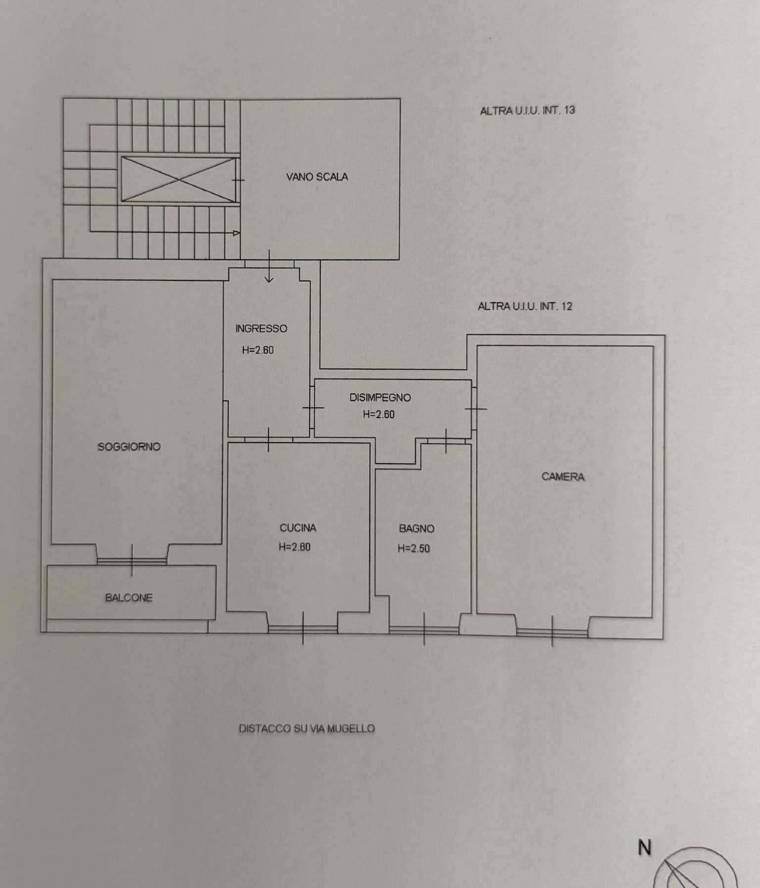plan - Bilocale via Mugello, Roma - planimetria 1
