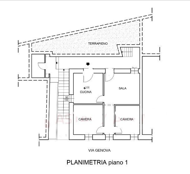 1 - Appartamento all'asta Via Genova 26, Arnasco - planimetria 1