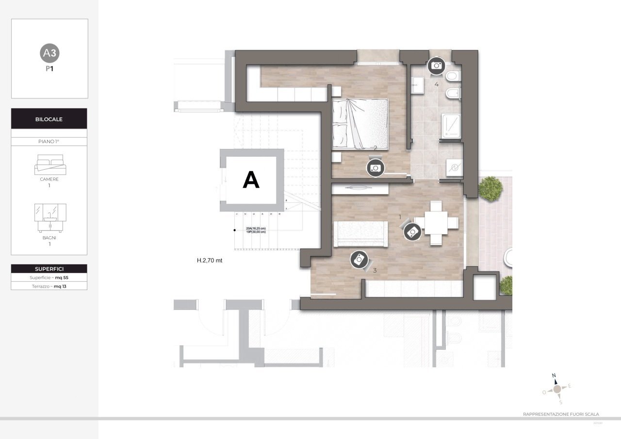 A3_page-0001 - Two-room apartment Via dell'Arcoveggio 56, Bologna - floor plans 1
