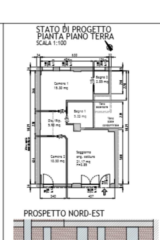 Three-room apartment Via della Barca, Bologna (neighborhood Barca) - floor plans 1